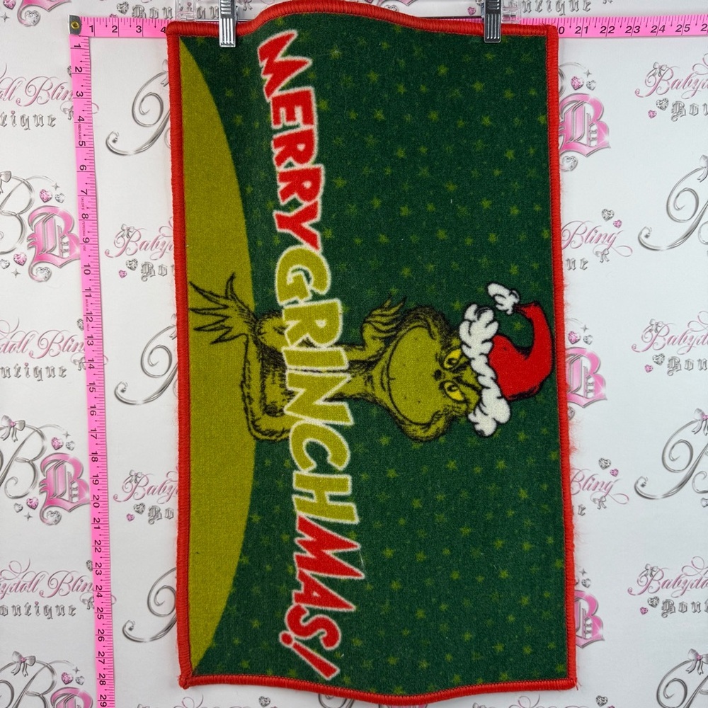 Merry Grinchmas Doormat - Green & Red Holiday Mat